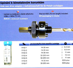 Adaptér upínání k bimetal. korunkám-děrovkám 14-30 mm, kulatý