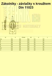Závlačka  8.0x42  ZnŽ          s kroužkem (zákolník)  Din 11023