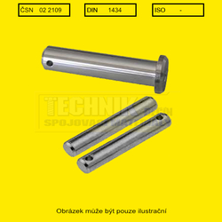 Čep s hlavou a otvorem pro závlačku 14x40  Zn          2109  Din 1434