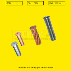 Čep  3x 8  Fe/Cu          Din 32501  ISO 13918 navařovací svorník vnější závit
