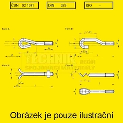 Šr.do zdiva tvar C M20x400  ČSN02 139  DIN529  ISO