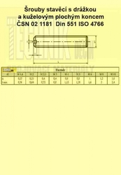 6x 5          1181  4.8  Din 551 stavěcí drážka + plochý