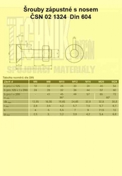 8x25          1324  4.6  Din 604  zápustný s nosem