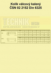 Kolík  6x50          2152  Din 6325  tol. m6