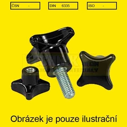 Rukojeť ovládací M  4x30  hvězda kolečko A 10 malé+ner.š., A 104 Kód:10010400040030