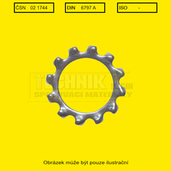 Podložka vějíř 10.5  A2          1744  Din 6797 A vnější ozubení