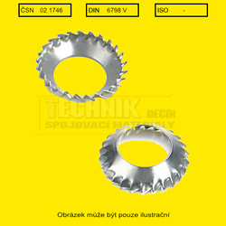 Podložka vějíř  8.4  A2          1746  Din 6798 V vnitřní ozubení pro zápustnou hlavu