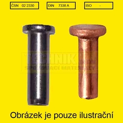 Nýt Cu  4x 8          2330  Din 7338 A plný