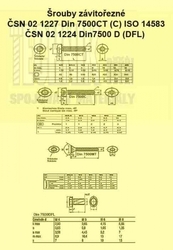 5x10  Zn          1227  Din 7500 CT půllkulatá torx