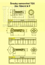 TEX  4.2x 13  Zn          Din 7504N půlkulatá