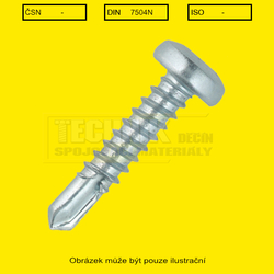 TEX  3.5x 13  Zn          Din 7504N půlkulatá