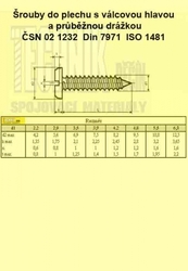 Šr.do plechu 4.8x 32  Zn          1232  Din 7971C válcová na drážku + špička