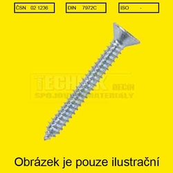 Šr.do plechu 3.9x 25  Zn          1236  Din 7972 zápustná + drážka