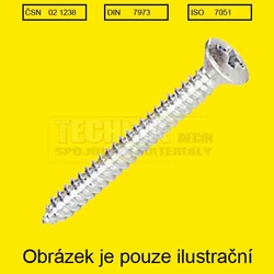 Šr.do plechu 3.5x 25  Zn          1238  Din 7973C