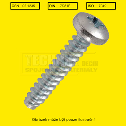 Šr.do plechu 2.2x  6.5  Zn          1235  Din 7981F