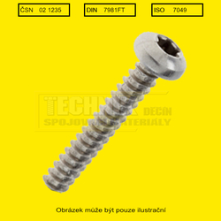 Šr.do plechu 4.8x 13  Zn          1235  Din 7981F TORX