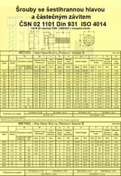 5/16x2.1/2"          1101  8.8 UNF  (7.95x63mm) - 24 závitů/1"  Din 931