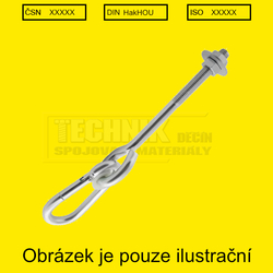 Hák houpačkový kyvný s karabinou M 12x280 (celková) mm  Max 250kg