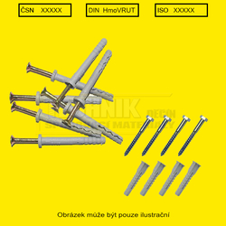 Hmoždinka 10x140 dlouhá MB-S + vrut TORX oranžová