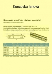 Koncovka lanová  4 (M6)  A4  pravý závit vnitřní