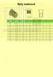 Nýt maticový  6x16  Zn  0.5 - 3.0 mm  hlava redukovaná šestihran