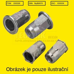 Nýt maticový  5x14  Zn  0.5 - 2.5 mm  hlava plochá, šestihran