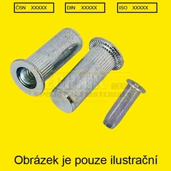 Nýt maticový  8x24  Zn  3.0 - 5.5 mm  hlava plochá, rádlovaný SLEPÝ