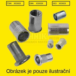 Nýt maticový  6x15  AL  0.5 - 3.0 mm  hlava plochá,rádlovaný