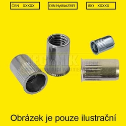 Nýt maticový  5x12  Zn  0.5 - 2.0 mm  hlava zápustná micro, rádlovaný