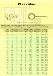 Oko s vrutem 20x8x3.0mm Zn  oko 8mm