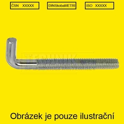 Skoba se závitem M  6x120  Zn  pravoúhlá 